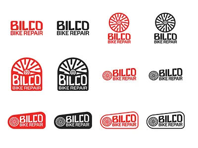 Bike Repair Shop Branding 222222 black branding graphic design illustrator logo pro bono red vectors
