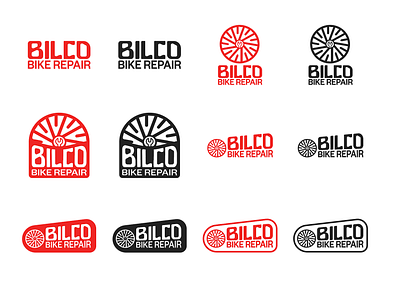 Bike Repair Shop Branding 222222 black branding graphic design illustrator logo pro bono red vectors