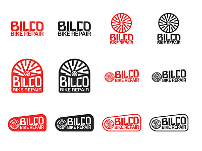 Bike Repair Shop Branding 222222 black branding graphic design illustrator logo pro bono red vectors