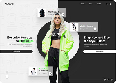 Creating the Mugeut UI: A New Streetwear Experience branding design desktop digital product fashion figma girl glass green interfaces landingpage marketplace model store ui uidesign ux uxdesign web website