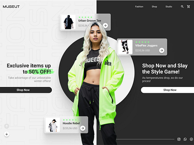 Creating the Mugeut UI: A New Streetwear Experience branding design desktop digital product fashion figma girl glass green interfaces landingpage marketplace model store ui uidesign ux uxdesign web website