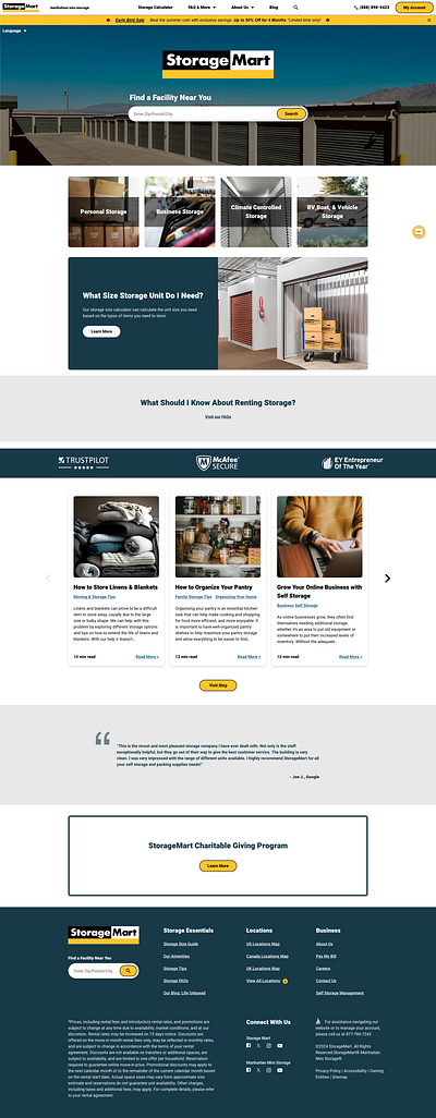 StorageMart Website Redesign desktop mobile self storage ui ux web design website redesign