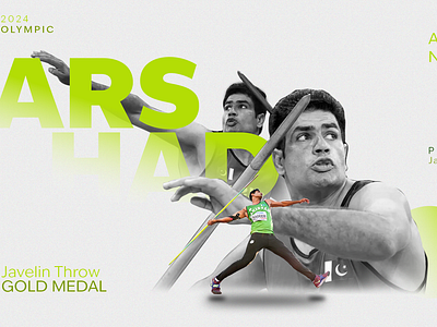 Arshad Nadeem | Javelin Gold Medal Olympic 2024 branding design graphic design illustration poster design sport design typhography