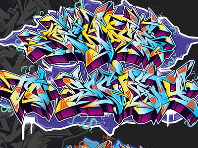 Meas7 X Menace To Society (Wildstyle Graffiti) artwork commission design digital illustration graffiti graffiti art graffiti vector illustration tshirt design typography vector illustration