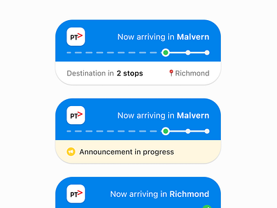 Melbourne public transport live activity variations app design australia ios iphone app live activity melbourne ui ux