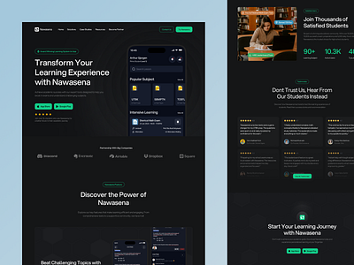 Nawasena - Learning System Website course landing page design education landing page landing page design learning learning landing page learning system website saas saas design saas landing page saas website student teacher ui ui design uiux web website website design