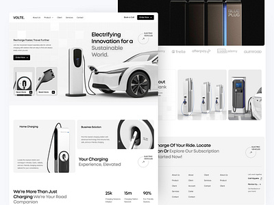 EV Charging Station UI Kit Landing Page charge charging charging station eco electric ev landing page landing page design renewable stations ui ui design uiux vehicle web web design website website design