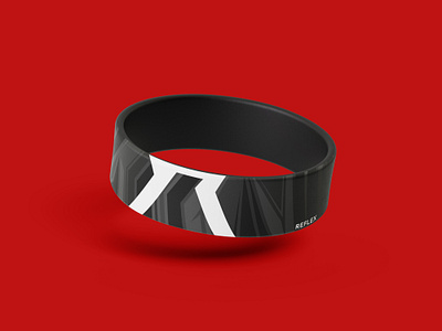 Reflex - Sports Brand Wrist Band 3d black branding creative graphic design logo logodesign logomaker mockup muneeb muneebdzn professional red reflex sports unique wristband