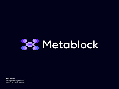 Metablock | Crypto, Web3, Blockchain, Futuristic, Fintech Logo abstract logo blockchain blockchain logo brand identity branding chain logo crypto crypto logo crypto wallet cryptocurrency fintech fintech logo futuristic identity logo logo design metablock modern logo technology logo web3