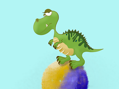 Dino on a ball ball blue dino dinosaurus for boys for kids green