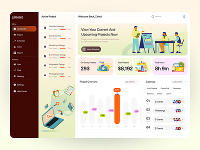 E-learning Platform Dashboard 2d illustration course app courses dashboard design digital education e learning education management app educational platform edutech graphic design illustration illustration app landing page learning app learning platform online learning online platform online school saas app vector