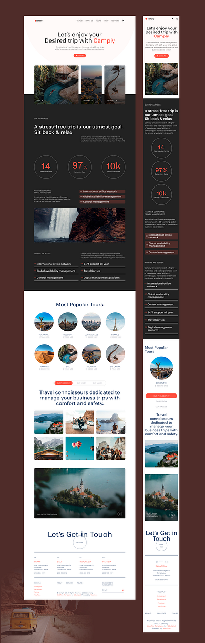 Camply figma design professional template responsive design seo optimized template tourism template tourism website travel webflow template travel website ui webflow webflow design webflow designers webflow template website design website designers