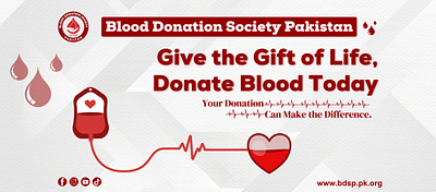 Social Media Cover Page for Blood Donation Society Pakistan