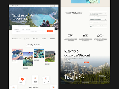 Traveller app website exploration booking graphic design holiday landing page tour travel travel agency travel landing page travel website ui ui design vacation website