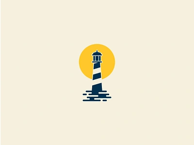 Lighthouse Sunset Logo branddesign brandidentity branding branding concept design illustration lighthouse logo logo design logodesign ocean sea sun sunrise sunset vacation water wave