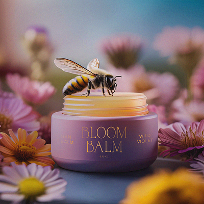 Bloom Balm - Branding & Packaging bee bloom brand development brand identity branding elegant ethereal flower branding lip balm lip balm branding logo logo design magical natural nature branding nature logo wildflowers