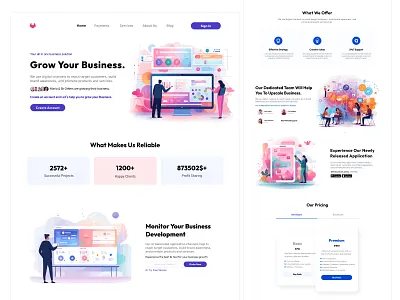 Business Development Website branding business homepage landing page landing page design webpage