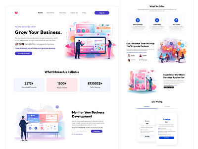 Business Development Website branding business homepage landing page landing page design webpage