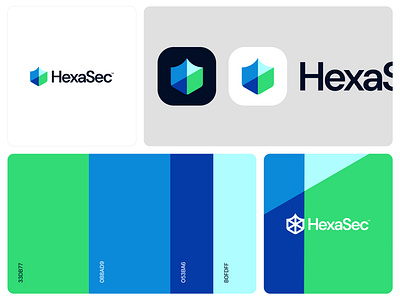 HexaSec; Artificial Intelligence Cyber Security Company Logo ai ai logo artificial brand designer brand identity branding creative logo cyber cyber security hexagon logo intelligence logo design logo designer logomark minimal saas security shield logo software logo symbol