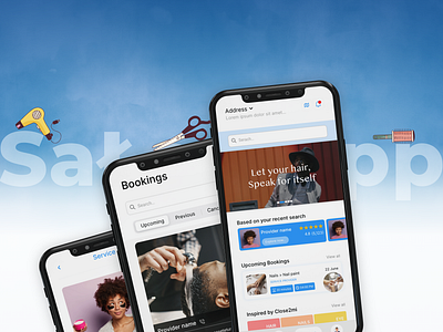 Salon Booking App animation app banking app branding calm app design illustration logo salon salon app salon booking salon booking app design salon homepage ui uiux