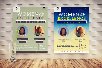 Women's Conference: Empowered to Shine blue branding christian church conference design event gold graphic design green gray illustration logo poster service women yellow