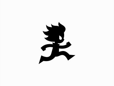 Running Character Logo branding character design game gaming geometric icon identity illustration kid logo mark mascot running simple speed sport sports symbol vector