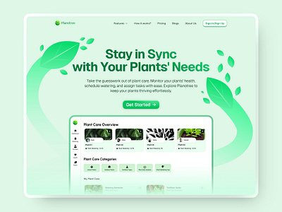 Website Hero Section Design🌿 branding dashboard eco friendly figma header hero section landing page landing page design plant app plant care app ui ui design web design website design website hero