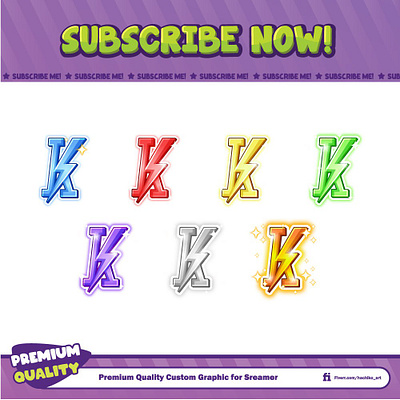 Letter K Twitch Badge By Hachiko_Art badges design badges for twitch custom badges custom twitch badges digital art letter badges letter k badges loyalty badges twitch badges youtube badges