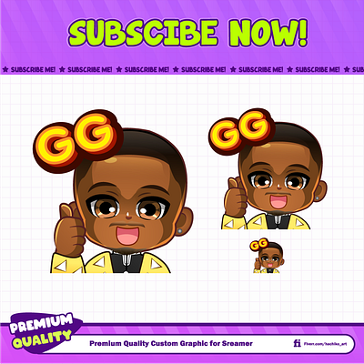 Custom Chibi Boy Emotes for Twitch, Discord By Hachiko Art boy emotes chibi emotes custom emotes cute emotes digital art emotes design emotes for twitch gg emotes human emotes sticker thumbs emotes twitch emotes