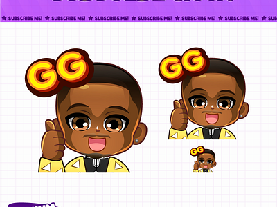 Custom Chibi Boy Emotes for Twitch, Discord By Hachiko Art boy emotes chibi emotes custom emotes cute emotes digital art emotes design emotes for twitch gg emotes human emotes sticker thumbs emotes twitch emotes