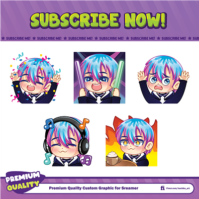 Custom Chibi Boy Glasses Twitch Emotes By Hachiko boy emotes chibi emotes custom emotes cute emotes dance emotes digital art emotes for twitch human emotes hype emotes jamming emotes this is fine meme twitch emotes