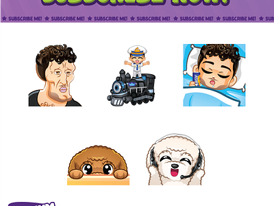 Chibi Boy with Curly Hair twitch emotes By Hachiko_Art boy emotes chibi emotes cute emotes digital art dog emotes emotes for twitch pet emotes sleep emotes sticker