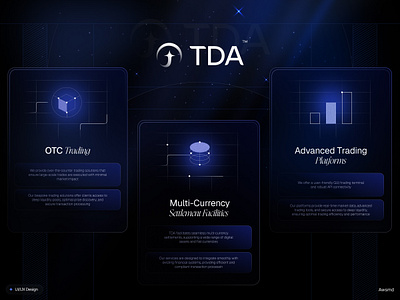 TDA - Fintech Platform bank services banking platform blockchain blockchain design crypto design finance design financial website fintech fintech platform fintech website design landing page modern banking payment system revolut section startup trading ui ux wallet landing page web3