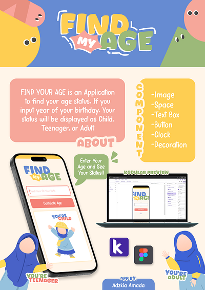 Find My Age - Android Poster 3d animation app find my age branding design design app find my age find my age app graphic design illust illustration logo motion graphics poster poster illustration ui ui vector uiux ux vector