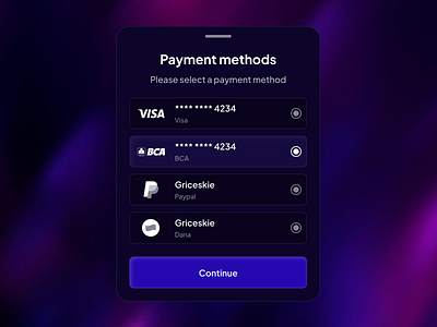 Modern Payment Method Card Design card figma modern neon payment ui ux