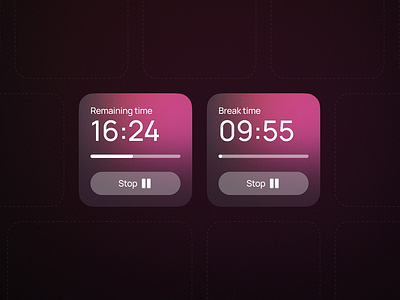 Time Counter Widget app clean design pomodoro simple design timer ui ux web website widget