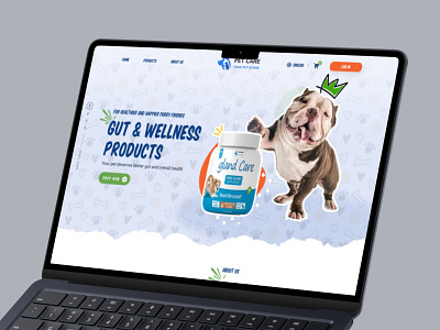 Dog supplement web Header Design custom web design