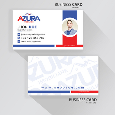 Business Card Template Azura v2.0 branding business cards graphic design logo