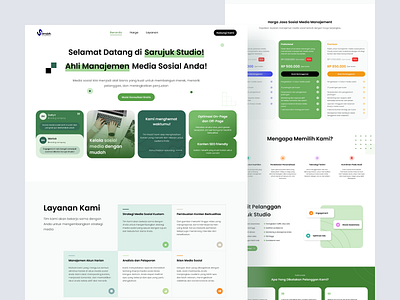 Sarujuk Studio agency company profile green homepage landing page ui