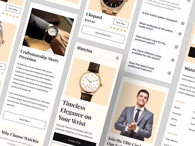 Watchia - Watch Shop Responsive Page Website clock landingpage luxuxry premium shop watch web