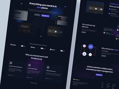 Sengkuyung 360 Redesign dark mode glassmorphisme homepage landing page