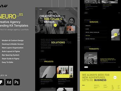 NEURO - Creative Agency Web UI Kit figma landing page landing page template website template