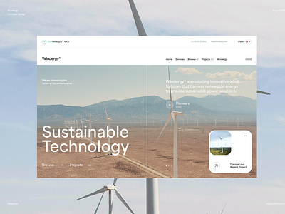 #1 Concepts / Windergy animation design eco ecological electricity energy green hero homepage minimalism motion nature power sustainable turbin ui ux website wind windfarm