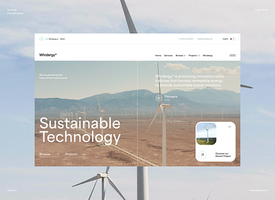 #1 Concepts / Windergy animation design eco ecological electricity energy green hero homepage minimalism motion nature power sustainable turbin ui ux website wind windfarm