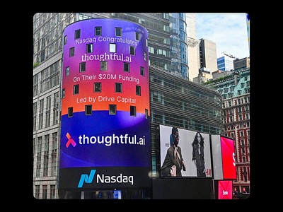 Logo on Time Square ai branding artificial intelligence branding branding and identity early funding startup identity branding logo design logo design branding startup branding