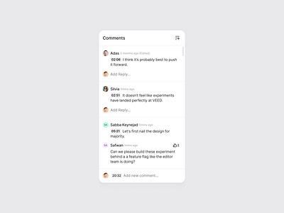 Comments 💬 app application chat chatbot clean collaboration comment conversation feedback modern product product design reply review simple social social media time timestamp web app