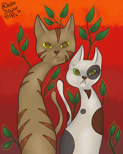 Creepy Cats digital art digital illustration