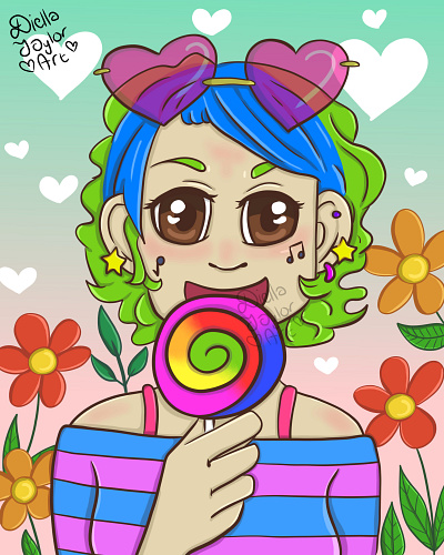 Lollipop Girl digital art digital illustration portrait