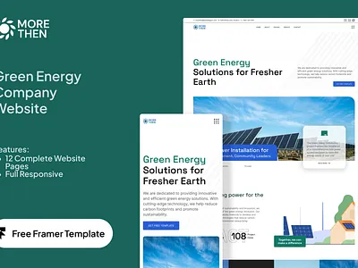 Morethen - Green Energy Company Website eco power framer framer web framer template framer website ui uiux