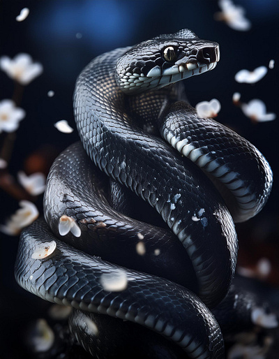 Black Snake — AI — Digital Artwork adobe firefly ai artwork design graphic design illustration logo minimal modern portfolio snake visual